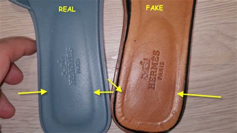 fake hermes slides vs real - Hermes oran slides false.